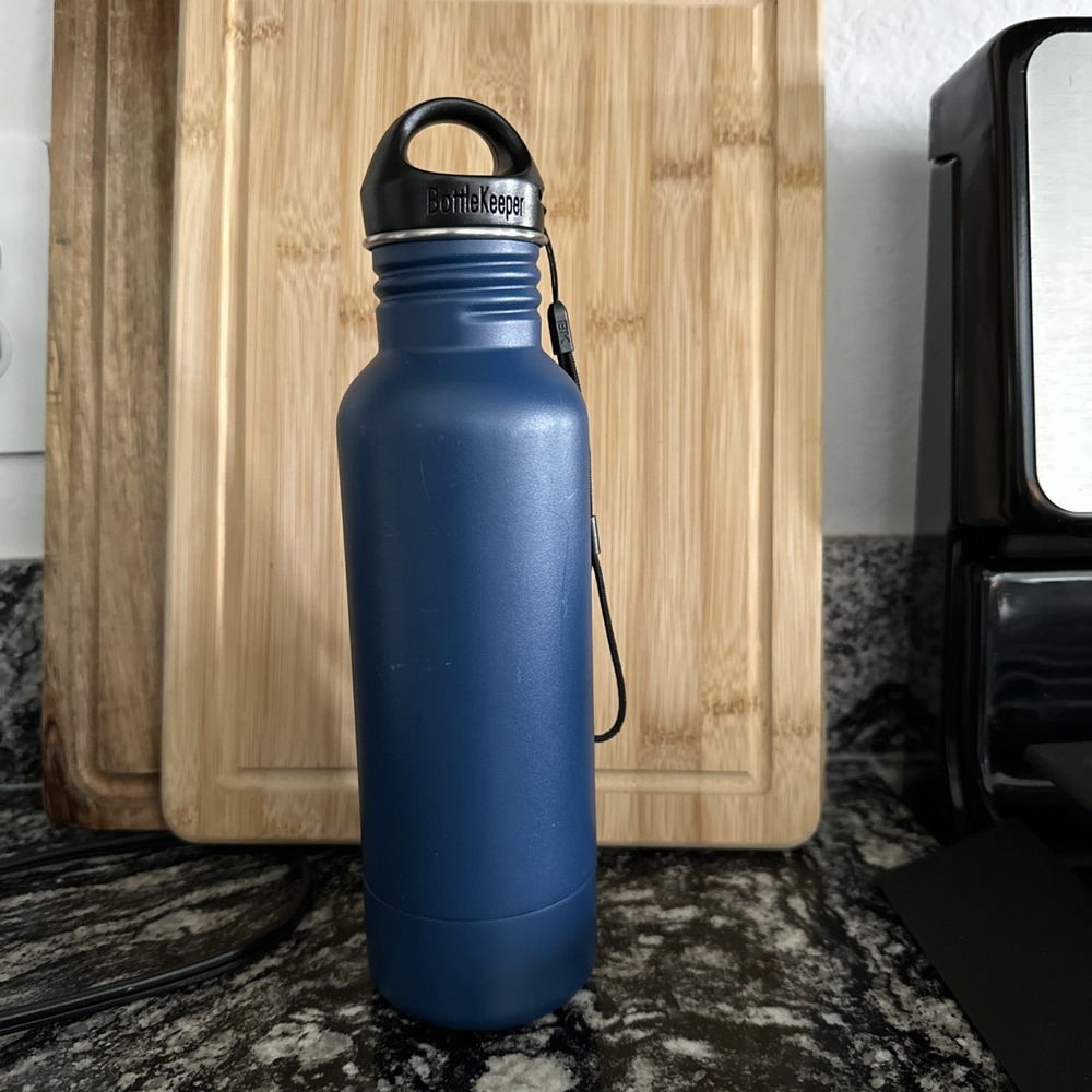 BottleKeeper Blue Stainless Steel  Size 12 oz Beer Bottle Holder